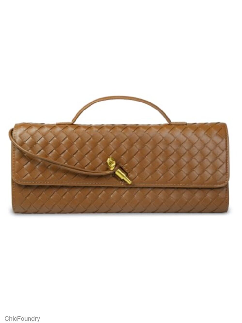 Woven Clutch Crossbody Bag PU Leather Evening Purse